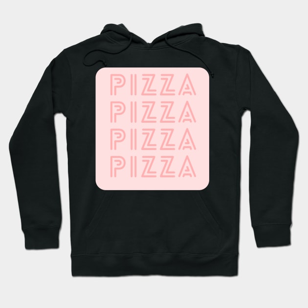 Pizza Text Design in Pink Hoodie by BloomingDiaries